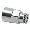 Tube connector G1/4 female for tube 6 mm straight (brass nickel-plated